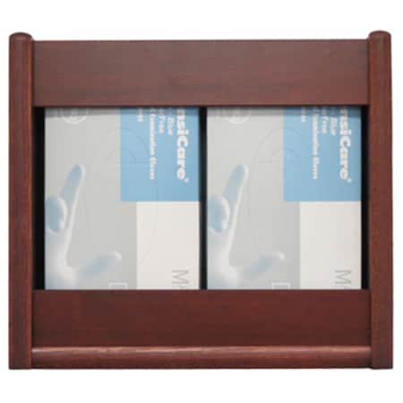 Wooden Mallet 2 Pocket Glove and Tissue Box Holder in Mahogany - Rectangle WO599309